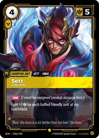 Sett, Kingpin - Alternate Art - Foil (Origins)(OGN-240a/298)(O/AA)