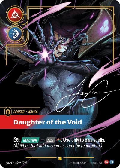 Kai'Sa, Daughter of the Void - Overnumbered - Signature - Foil (Origins)(OGN-299*/298)(O/AA)