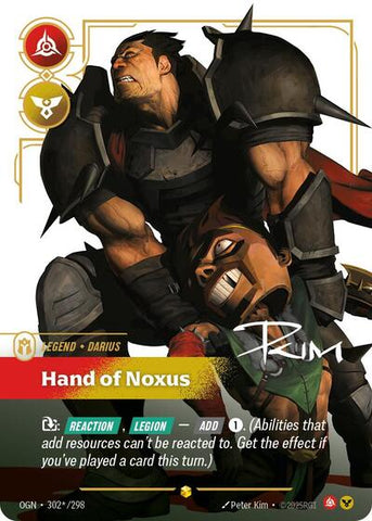Darius, Hand of Noxus - Overnumbered - Signature - Foil (Origins)(OGN-302*/298)(O/AA)