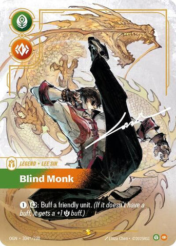 Lee Sin, Blind Monk - Overnumbered - Signature - Foil (Origins)(OGN-304*/298)(O/AA)