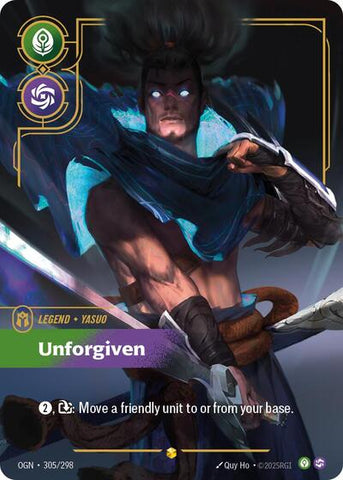 Yasuo, Unforgiven - Overnumbered - Foil (Origins)(OGN-305/298)(O/AA)