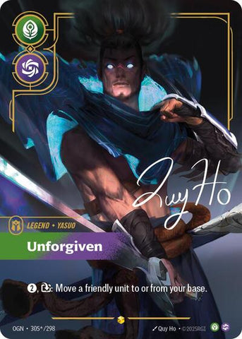 Yasuo, Unforgiven - Overnumbered - Signature - Foil (Origins)(OGN-305*/298)(O/AA)