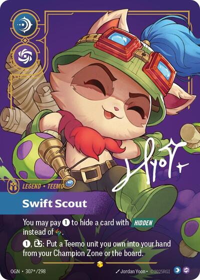 Teemo, Swift Scout - Overnumbered - Signature - Foil (Origins)(OGN-307*/298)(O/AA)