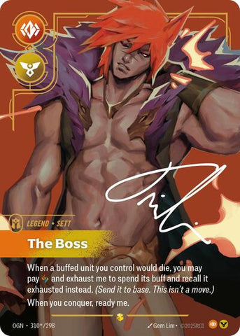 Sett, The Boss - Overnumbered - Signature - Foil (Origins)(OGN-310*/298)(O/AA)
