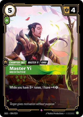 Master Yi, Meditative (Origins: Proving Grounds)(OGS-004/024)(R)