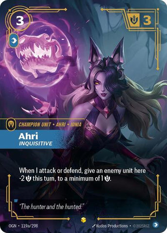 Ahri, Inquisitive - Alternate Art - Foil (Origins)(OGN-119a/298)(O/AA)