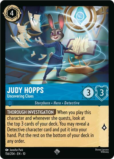 Judy Hopps - Uncovering Clues - Holofoil (Whispers in the Well)(10-156/204)(SR)