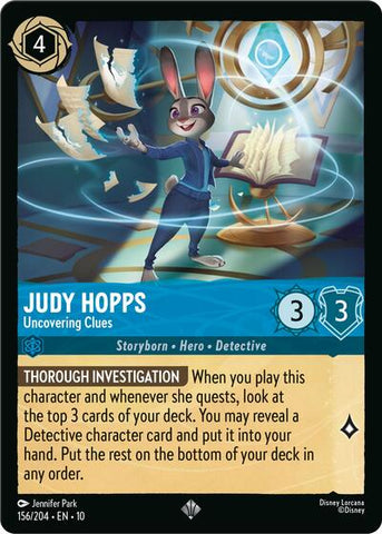 Judy Hopps - Uncovering Clues - Holofoil (Whispers in the Well)(10-156/204)(SR)