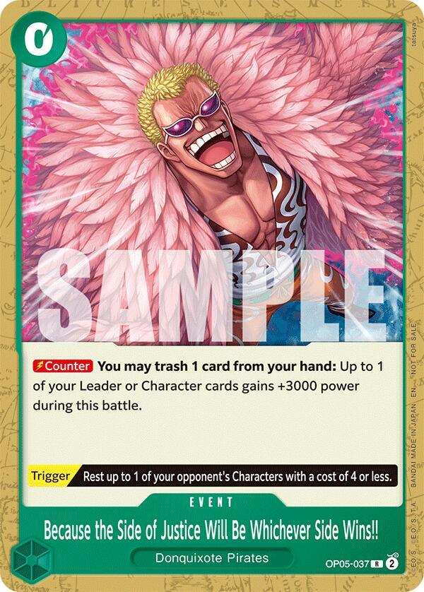 Because the Side of Justice Will Be Whichever Side Wins!! [Tournament Pack 2025 Vol. 4] (One Piece Promotion Cards)(OP05-037)(R)