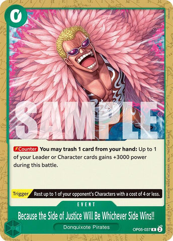 Because the Side of Justice Will Be Whichever Side Wins!! [Tournament Pack 2025 Vol. 4] (One Piece Promotion Cards)(OP05-037)(R)