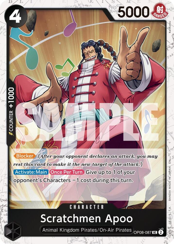 Scratchmen Apoo - OP08-087 (Pirate Foil) - Foil (Premium Booster -The Best- Vol.2 [PRB-02])(OP08-087)(UC)