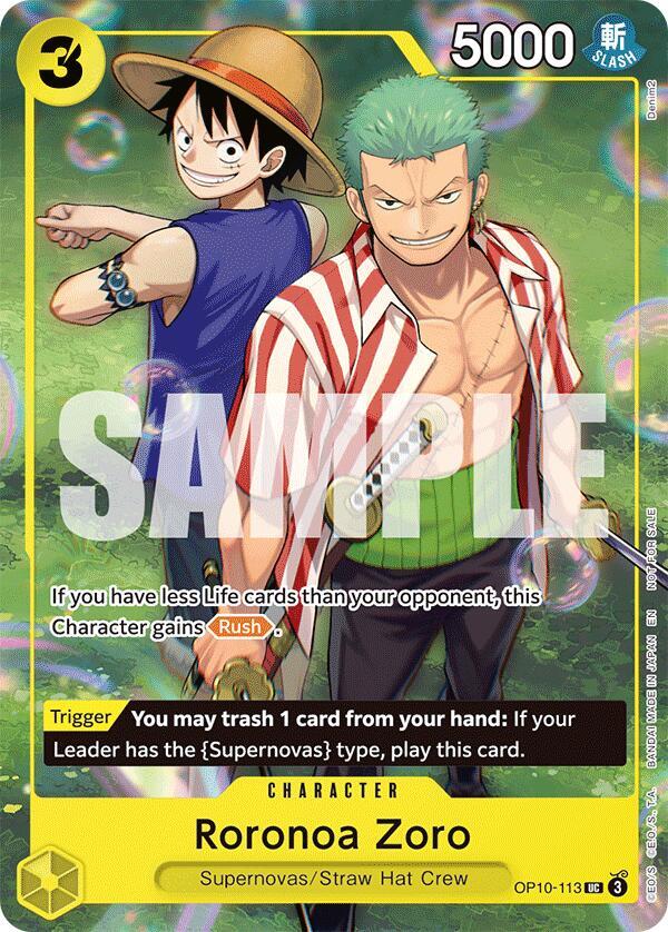 Roronoa Zoro [Learn Together Deck Set - Set Sail Event] (One Piece Promotion Cards)(OP10-113)(UC)