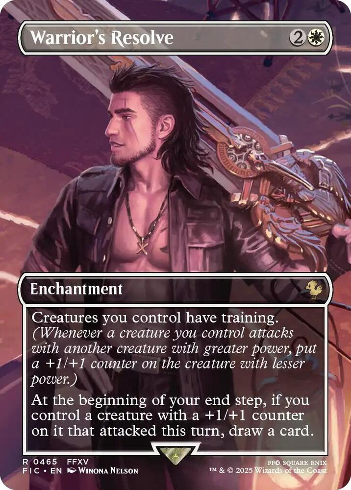 Warrior's Resolve - Borderless - Foil (Final Fantasy Commander)(FIC-465)(R)