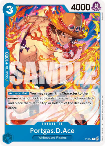 Portgas.D.Ace - P-074 (Pirate Foil) - Foil (Premium Booster -The Best- Vol.2 [PRB-02])(P-074)(PR)