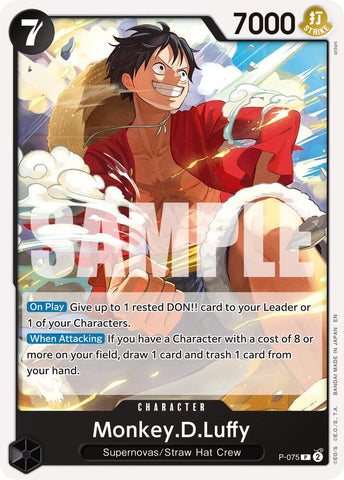 Monkey.D.Luffy - P-075 (Pirate Foil) - Foil (Premium Booster -The Best- Vol.2 [PRB-02])(P-075)(PR)