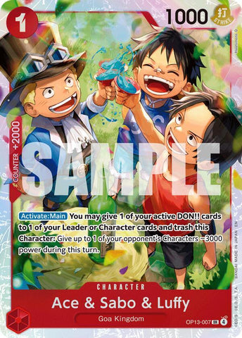 Ace & Sabo & Luffy - Foil (Carrying On His Will)(OP13-007)(SR)