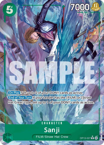 Sanji - Alternate Art - Foil (Carrying On His Will)(OP13-027)(R)