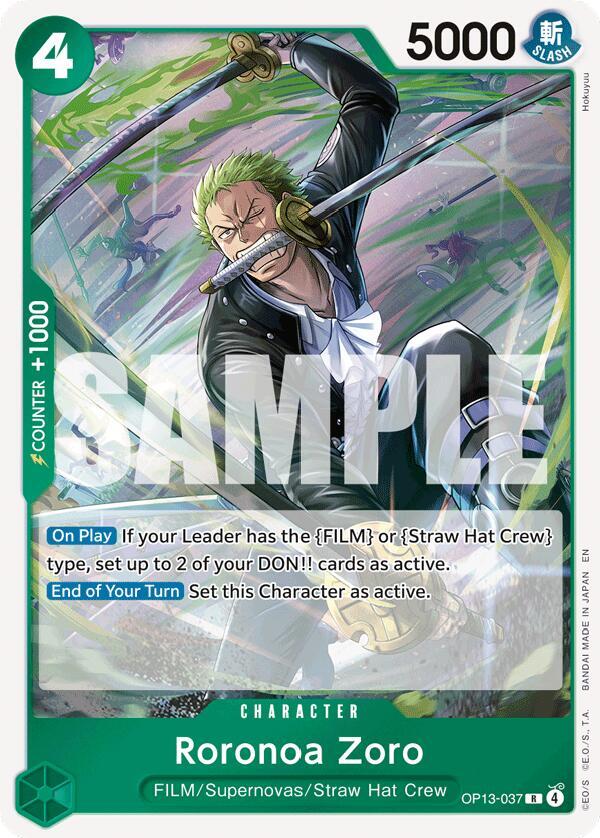 Roronoa Zoro - Foil (Carrying On His Will)(OP13-037)(R)