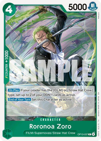 Roronoa Zoro - Foil (Carrying On His Will)(OP13-037)(R)