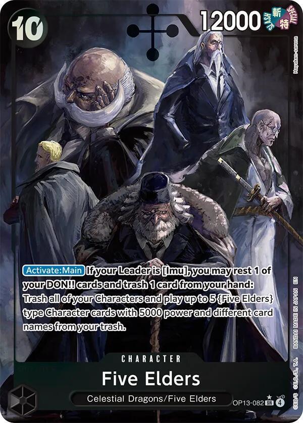 Five Elders - Alternate Art - Foil (Carrying On His Will)(OP13-082)(SR)