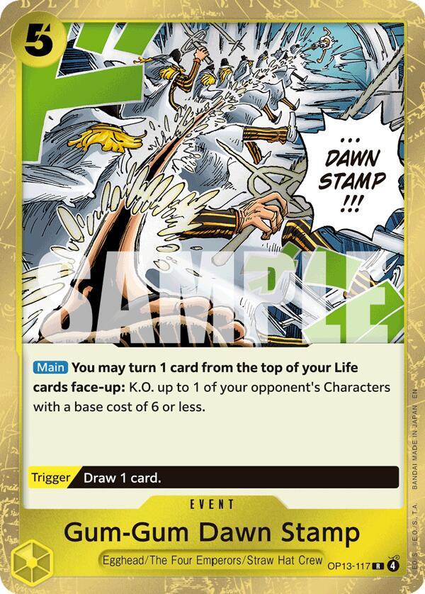 Gum-Gum Dawn Stamp - Foil (Carrying On His Will)(OP13-117)(R)