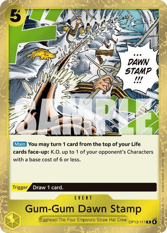 Gum-Gum Dawn Stamp - Foil (Carrying On His Will)(OP13-117)(R)