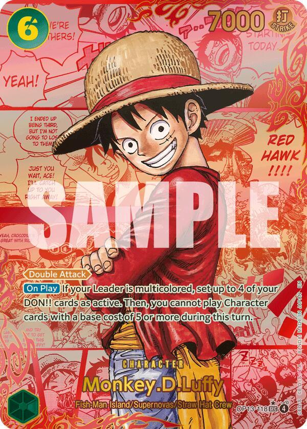 Monkey.D.Luffy (118) (Red Super Alternate Art) - Foil (Carrying On His Will)(OP13-118)(SEC)