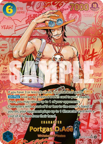 Portgas.D.Ace (119) (Red Super Alternate Art) (Carrying On His Will)(OP13-119)(SEC)