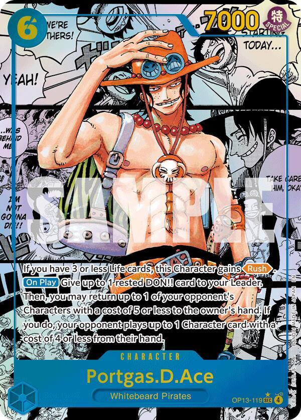 Portgas.D.Ace (119) (Super Alternate Art) - Foil (Carrying On His Will)(OP13-119)(SEC)