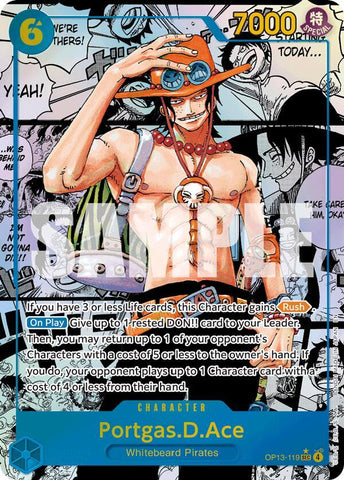 Portgas.D.Ace (119) (Super Alternate Art) - Foil (Carrying On His Will)(OP13-119)(SEC)