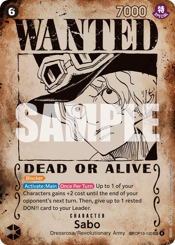 Sabo (120) (Wanted Poster) - Foil (Carrying On His Will)(OP13-120)(SEC)