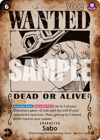 Sabo (120) (Wanted Poster) - Foil (Carrying On His Will)(OP13-120)(SEC)
