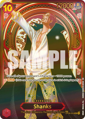 Shanks - OP09-004 (SP) - Gold - Foil (Carrying On His Will)(OP09-004)(SR)