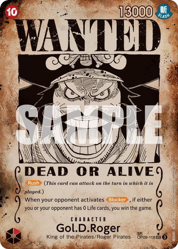 Gol.D.Roger - OP09-118 (SP) (Wanted Poster) - Foil (Carrying On His Will)(OP09-118)(SEC)