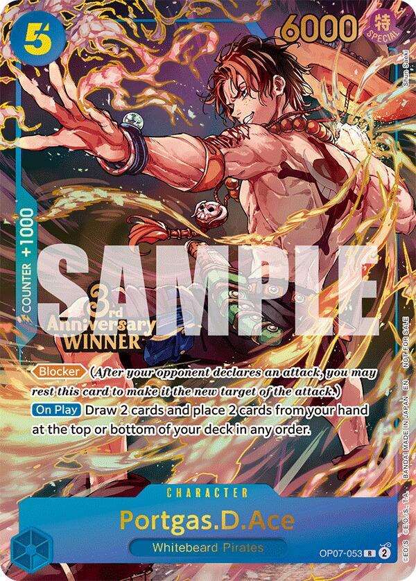 Portgas.D.Ace - OP07-053 [3rd Anniversary Winner] [Foil] (One Piece Promotion Cards)(OP07-053)(R)