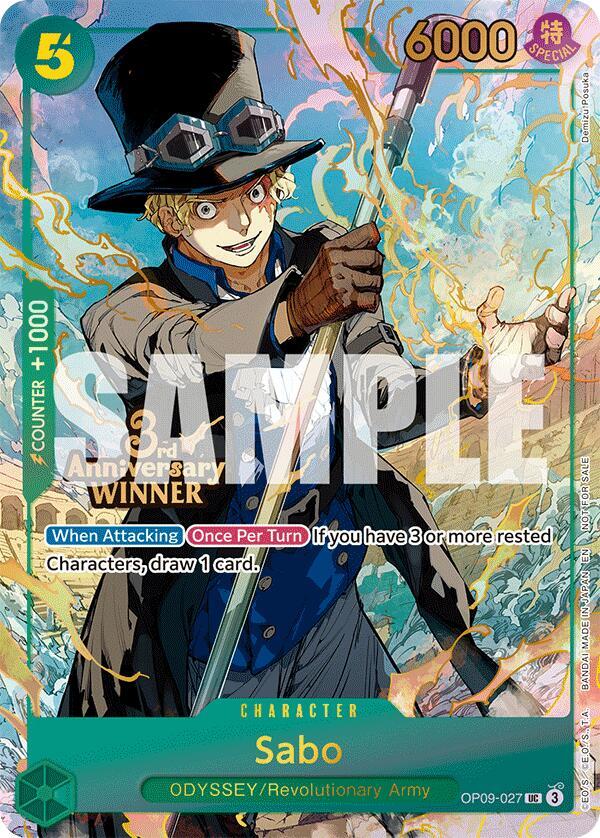 Sabo - OP09-027 [3rd Anniversary Winner] [Foil] (One Piece Promotion Cards)(OP09-027)(UC)