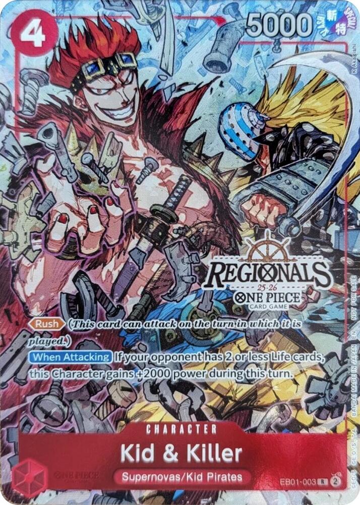 Kid & Killer [CS 25-26 Regionals Textured Chase Promo] [Foil] (One Piece Promotion Cards)(EB01-003)(R)