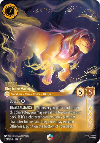 Simba - King in the Making (Enchanted) - Holofoil (Whispers in the Well)(10-224/204)(E)
