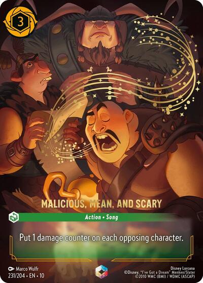 Malicious, Mean, and Scary (Enchanted) - Holofoil (Whispers in the Well)(10-231/204)(E)