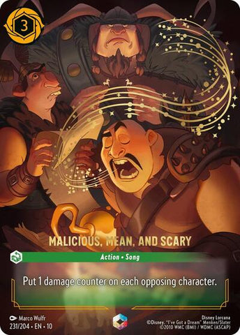 Malicious, Mean, and Scary (Enchanted) - Holofoil (Whispers in the Well)(10-231/204)(E)