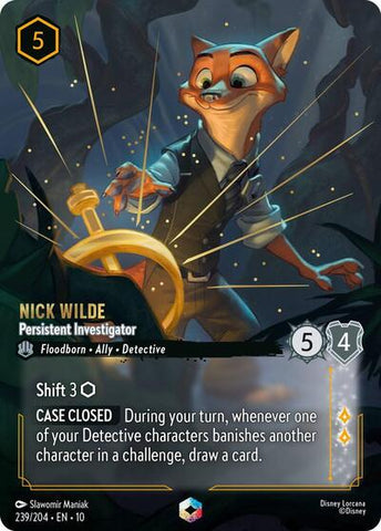 Nick Wilde - Persistent Investigator (Enchanted) - Holofoil (Whispers in the Well)(10-239/204)(E)