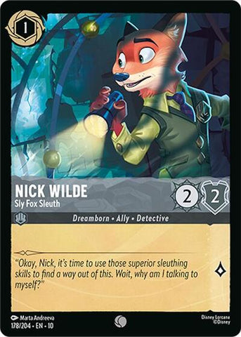 Nick Wilde - Sly Fox Sleuth - Cold Foil (Whispers in the Well)(10-178/204)(C)