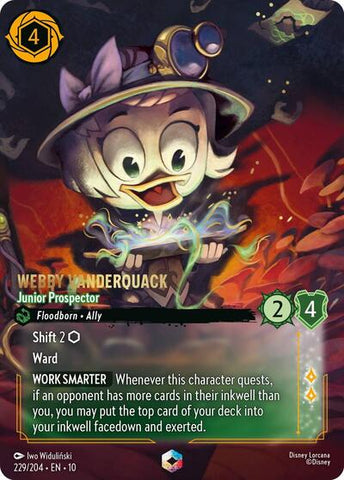 Webby Vanderquack - Junior Prospector (Enchanted) - Holofoil (Whispers in the Well)(10-229/204)(E)