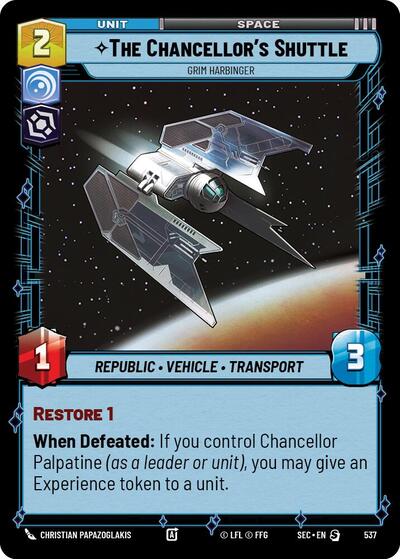 The Chancellor's Shuttle, Grim Harbinger (Foil) - Foil (Secrets of Power)(SEC-0537/1167)(S)