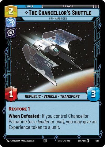 The Chancellor's Shuttle, Grim Harbinger (Foil) - Foil (Secrets of Power)(SEC-0537/1167)(S)