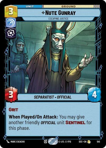 Nute Gunray, Escaping Justice (Foil) - Foil (Secrets of Power)(SEC-0541/1167)(R)