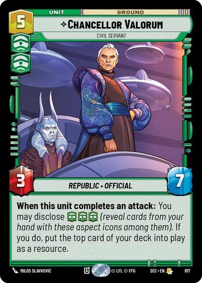 Chancellor Valorum, Civil Servant (Foil) - Foil (Secrets of Power)(SEC-0617/1167)(R)