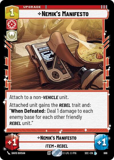 Nemik's Manifesto (Foil) - Foil (Secrets of Power)(SEC-0666/1167)(L)