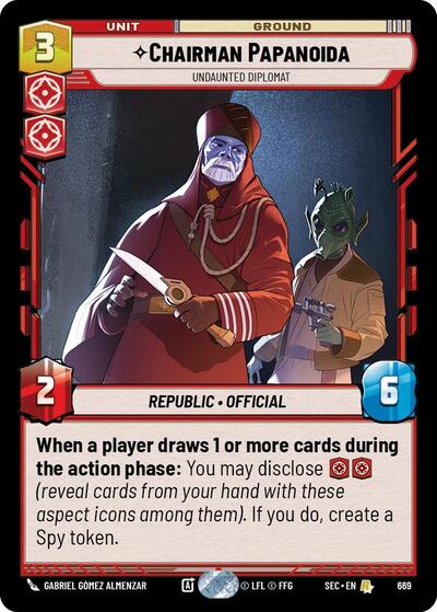 Chairman Papanoida, Undaunted Diplomat (Foil) - Foil (Secrets of Power)(SEC-0669/1167)(R)