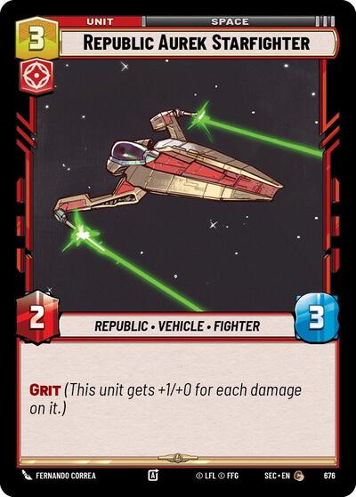Republic Aurek Starfighter (Foil) - Foil (Secrets of Power)(SEC-0676/1167)(C)